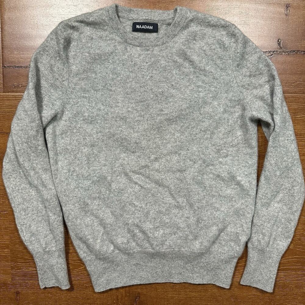 Naadam Sweater Womens S Gray 100% Cashmere Crew Neck Sweatshirt Designer City